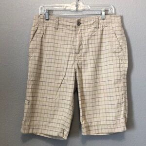 Y2K Old Navy plaid shorts Men's 32 Bermuda long grandpa golf summer cotton nylon